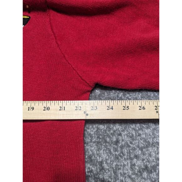Susan Graver Button Front Cardigan Women XL Red Novelty Embellished V Neck R68 - Picture 10 of 12